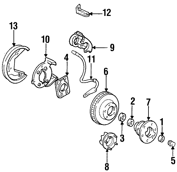 Diagram FRONT SUSPENSION. BRAKE COMPONENTS. for your 2002 GMC Sierra 2500 HD 8.1L Vortec V8 A/T RWD SL Standard Cab Pickup Fleetside 