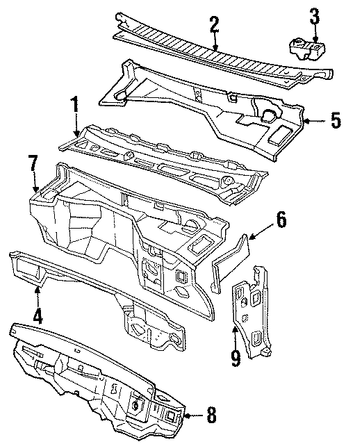 Diagram COWL. for your Chevrolet C3500   