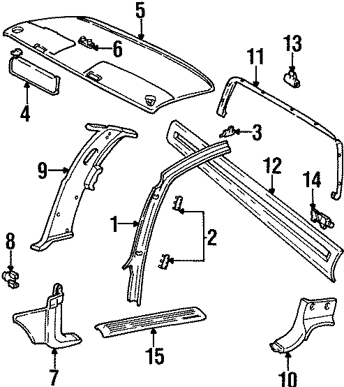 Diagram INTERIOR TRIM. for your 2005 Chevrolet Trailblazer EXT   