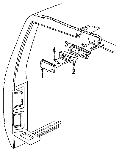 Diagram CARGO LAMPS. for your 1988 Chevrolet C3500  Scottsdale Extended Cab Pickup Fleetside 6.2L V8 DIESEL M/T 