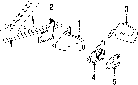 Diagram FRONT DOOR. OUTSIDE MIRRORS. for your 1997 Chevrolet K1500  Silverado Extended Cab Pickup Fleetside 4.3L Vortec V6 A/T 