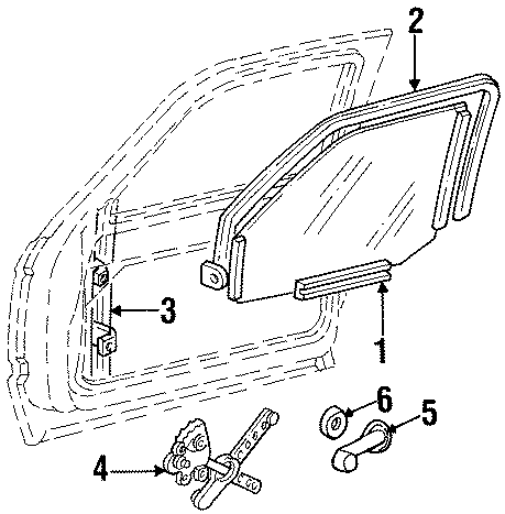 Diagram FRONT DOOR. GLASS & HARDWARE. for your 2013 Chevrolet Spark 1.2L Ecotec A/T LS Hatchback 