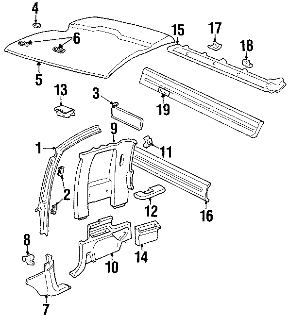 Diagram INTERIOR TRIM. for your 2005 Chevrolet Trailblazer EXT   