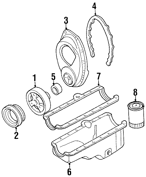 Diagram ENGINE PARTS. for your 2005 Chevrolet Silverado 1500 Base Extended Cab Pickup Stepside  