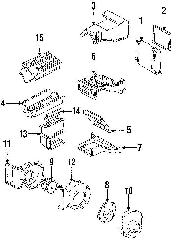 Diagram AIR CONDITIONER & HEATER. EVAPORATOR & HEATER COMPONENTS. for your 2013 Buick Enclave    