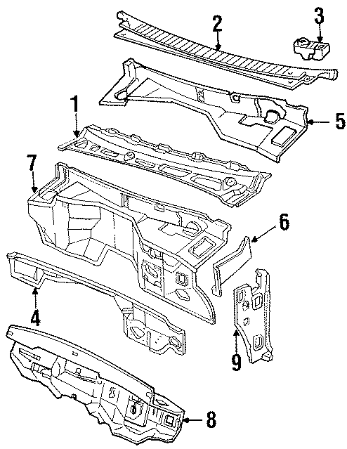 Diagram COWL. for your Chevrolet C3500   