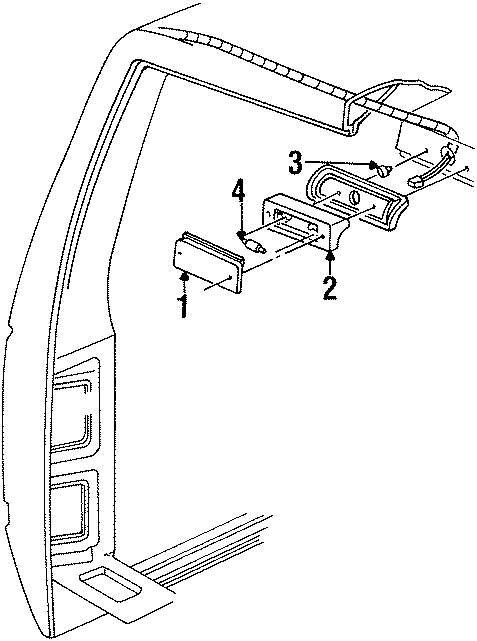 Diagram CARGO LAMPS. for your 1993 Chevrolet C1500  Silverado Standard Cab Pickup Stepside 5.7L Chevrolet V8 CNG M/T 