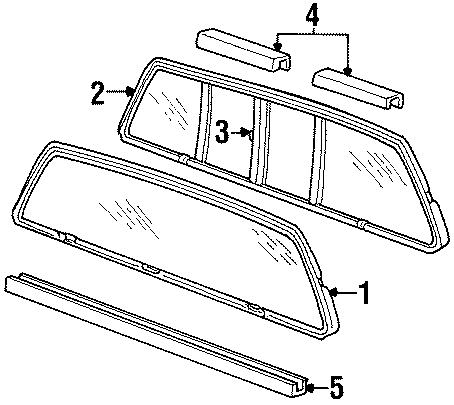 Diagram BACK GLASS. GLASS & HARDWARE. for your 1994 GMC K2500    