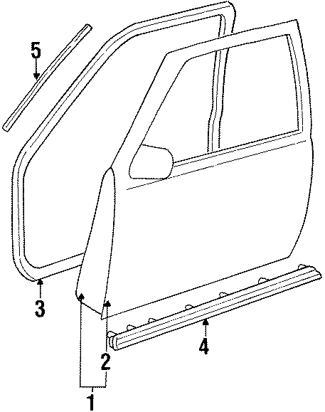 Diagram FRONT DOOR. DOOR & COMPONENTS. for your 1992 Chevrolet K3500  Scottsdale Cab & Chassis 6.5L V8 DIESEL A/T 