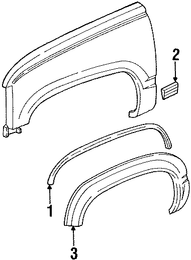 Diagram FENDER. EXTERIOR TRIM. for your Chevrolet C2500   