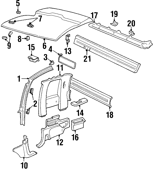 Diagram INTERIOR TRIM. for your 2020 Chevrolet Equinox Premier Sport Utility  