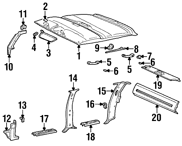 Diagram INTERIOR TRIM. for your 2005 Chevrolet Aveo    