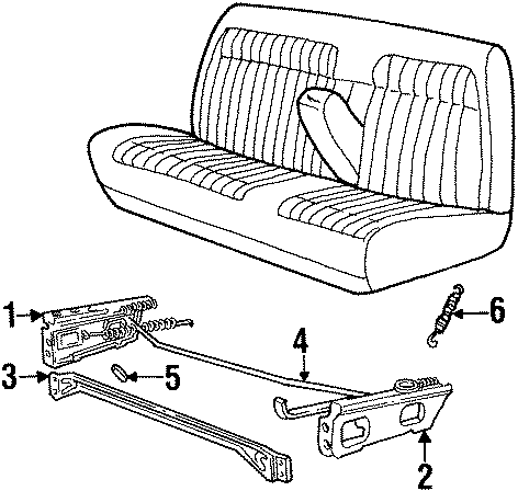 Diagram SEATS & TRACKS. TRACKS & COMPONENTS. for your 1992 Chevrolet K3500  Scottsdale Cab & Chassis 6.5L V8 DIESEL A/T 