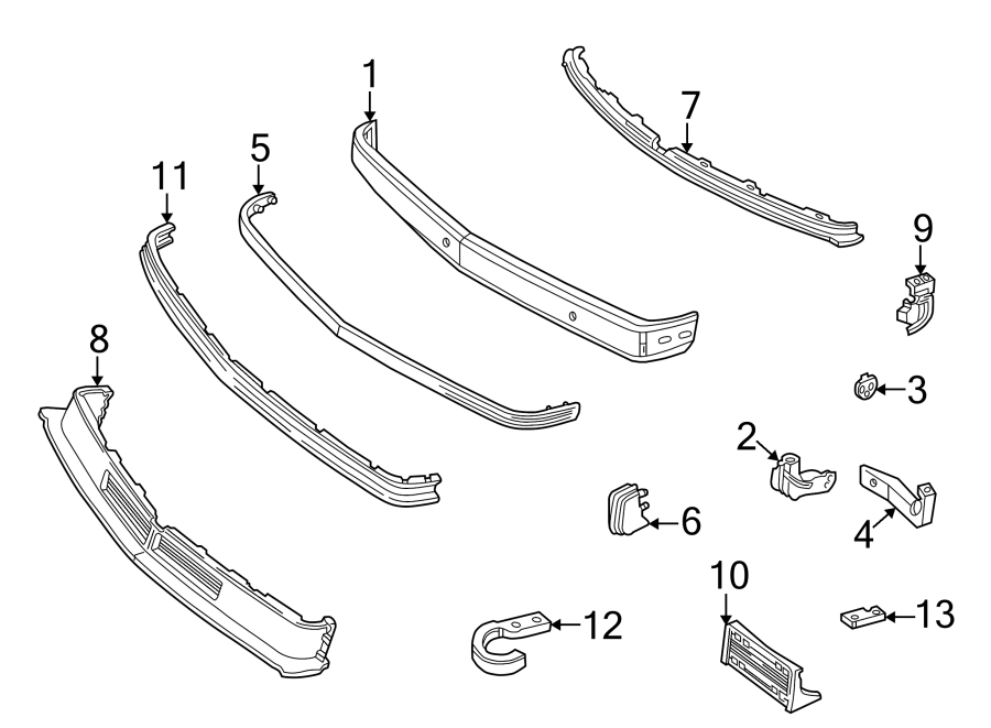 Diagram FRONT BUMPER. BUMPER & COMPONENTS. for your 2006 GMC Sierra 3500 8.1L Vortec V8 M/T RWD SLE Standard Cab Pickup 