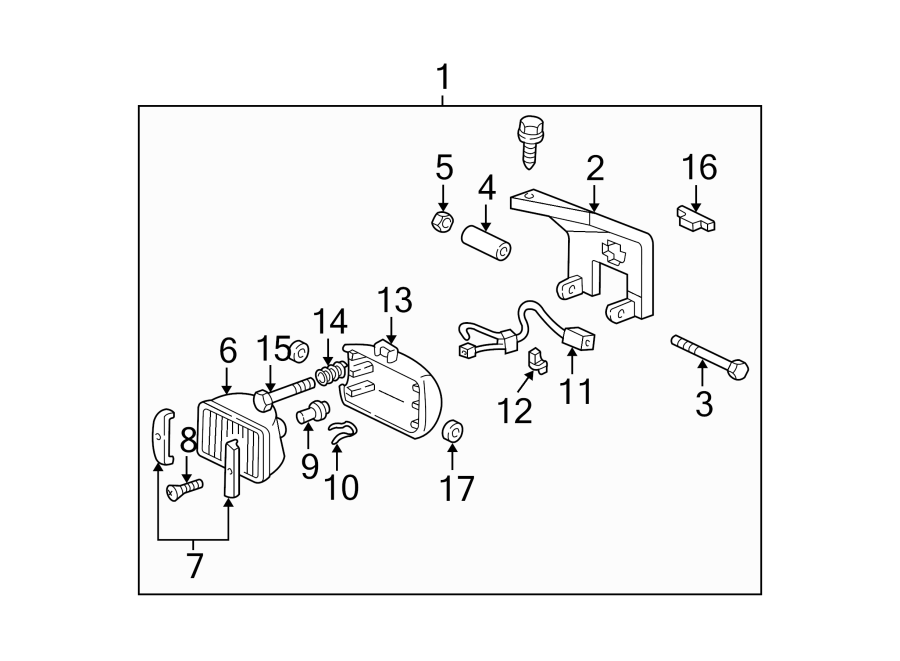 Diagram FRONT LAMPS. FOG LAMPS. for your 2003 GMC Sonoma SLS Extended Cab Pickup Fleetside  