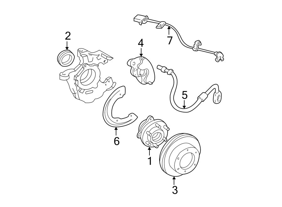 Diagram FRONT SUSPENSION. BRAKE COMPONENTS. for your 2002 GMC Sierra 2500 HD 8.1L Vortec V8 M/T RWD SL Standard Cab Pickup Fleetside 