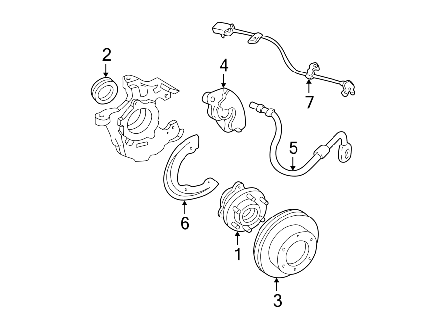 Diagram FRONT SUSPENSION. BRAKE COMPONENTS. for your 2002 GMC Sierra 2500 HD 8.1L Vortec V8 M/T RWD SL Standard Cab Pickup Fleetside 