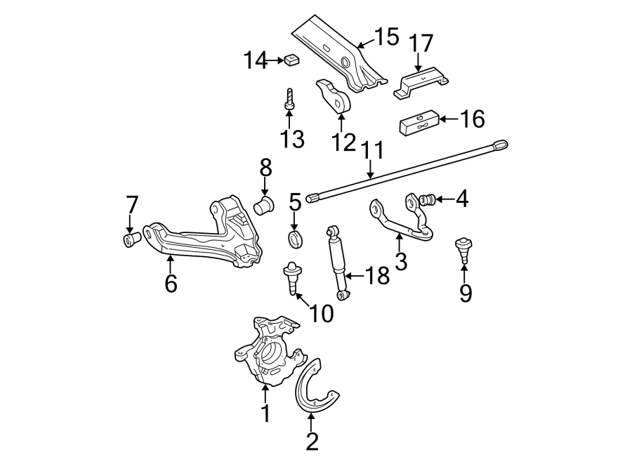 Diagram FRONT SUSPENSION. SUSPENSION COMPONENTS. for your 2019 GMC Sierra 2500 HD 6.0L Vortec V8 A/T 4WD SLE Crew Cab Pickup 