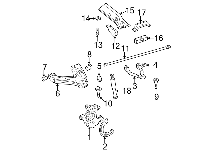 Diagram FRONT SUSPENSION. SUSPENSION COMPONENTS. for your 2019 GMC Sierra 2500 HD 6.6L Duramax V8 DIESEL A/T RWD Base Extended Cab Pickup Fleetside 