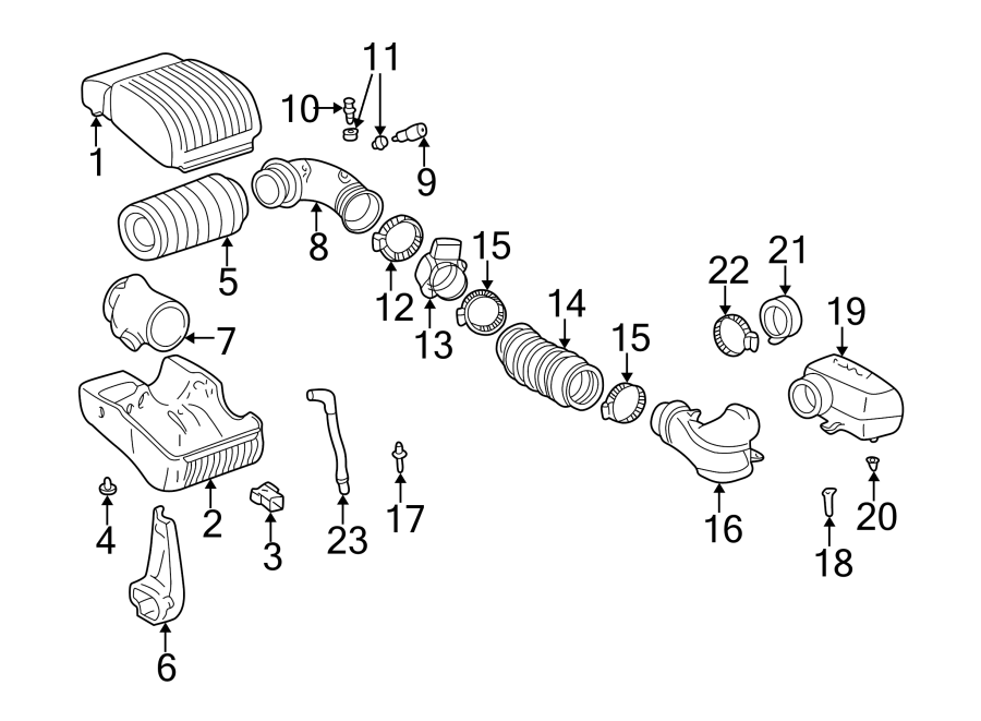 Diagram Air intake. for your 2020 Chevrolet Spark 1.4L Ecotec CVT ACTIV Hatchback 