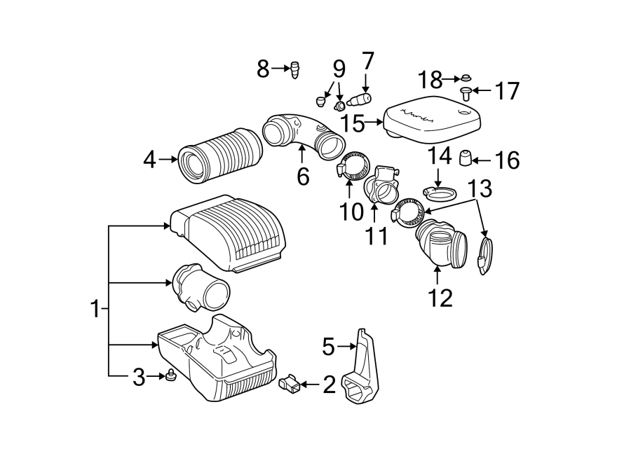 Diagram Air intake. for your 2018 Chevrolet Spark 1.4L Ecotec CVT LS Hatchback 