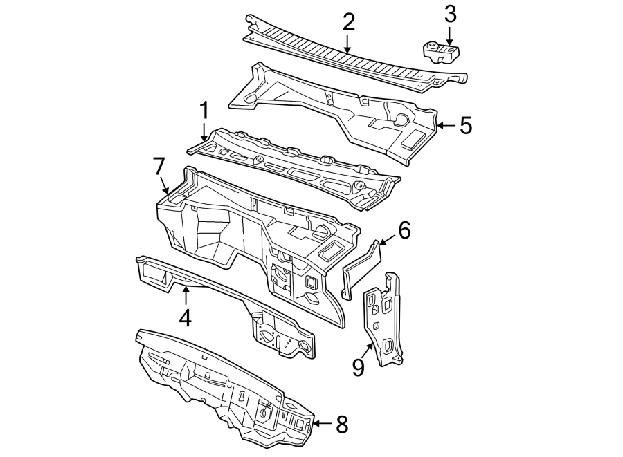 Diagram Cowl. for your Chevrolet C3500   