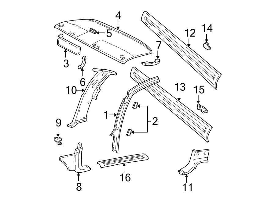 Diagram Interior trim. for your 2015 GMC Sierra 2500 HD 6.6L Duramax V8 DIESEL A/T RWD SLE Standard Cab Pickup Fleetside 