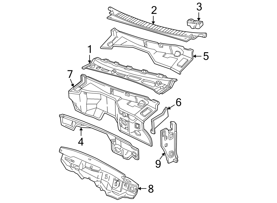 Diagram Cowl. for your Chevrolet C3500   