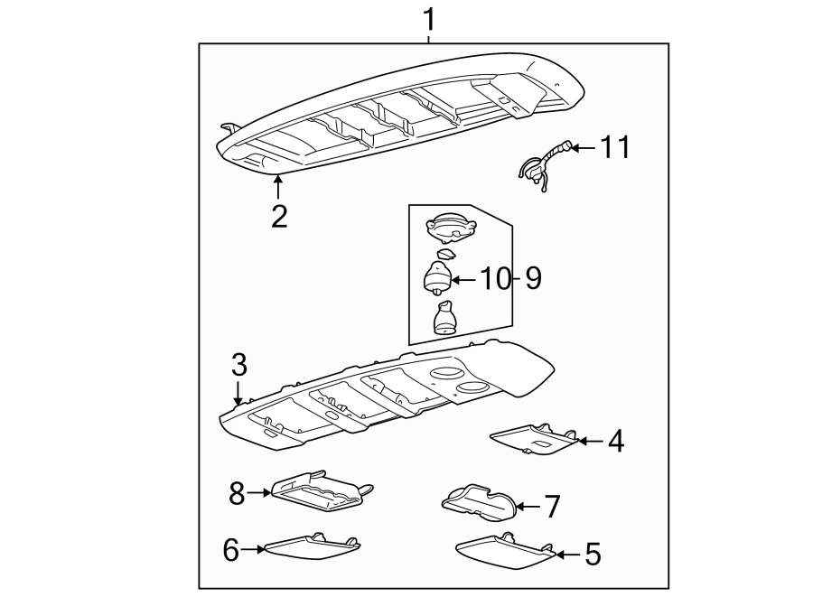 Overhead console.