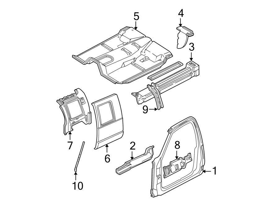 1Floor. Rocker panel. Side panel. Uniside.https://images.simplepart.com/images/parts/motor/fullsize/GH95180.png