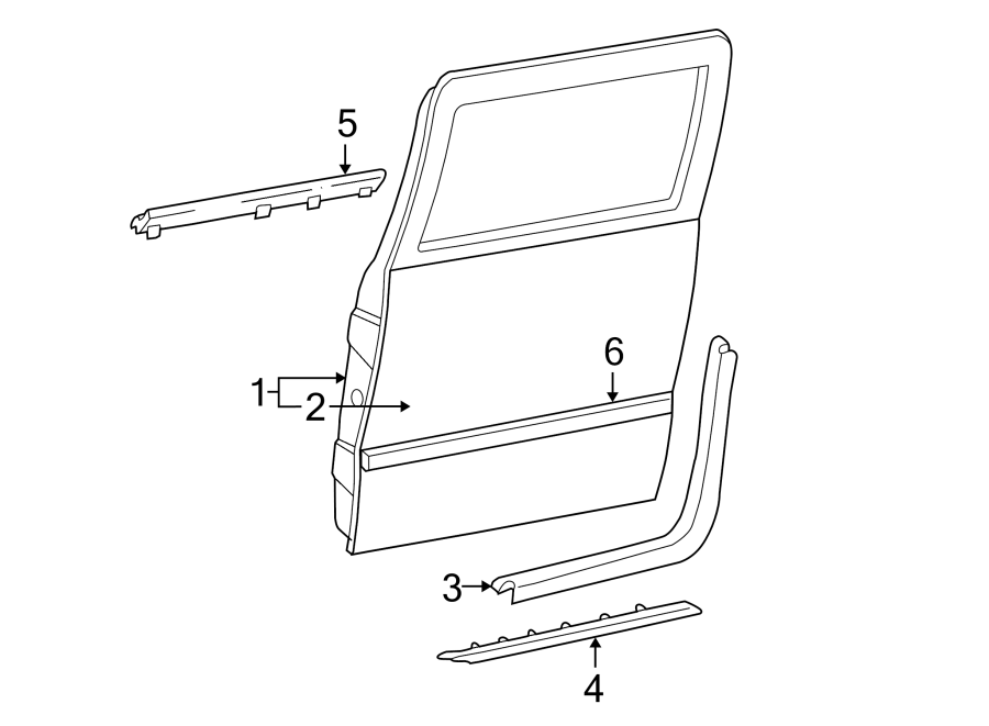 6REAR DOOR. DOOR & COMPONENTS. EXTERIOR TRIM.https://images.simplepart.com/images/parts/motor/fullsize/GH95205.png