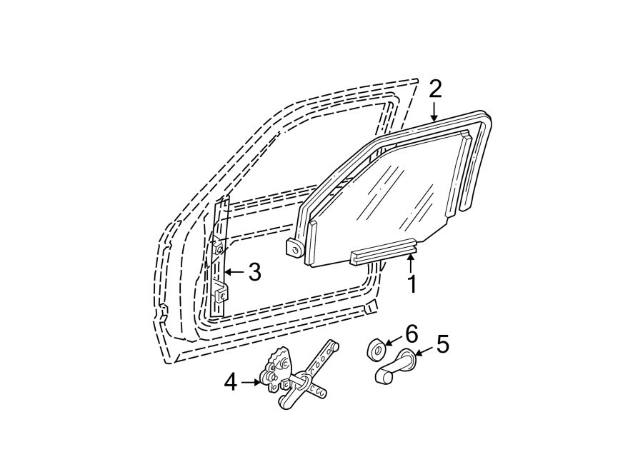 Front door. Glass & hardware. Diagram