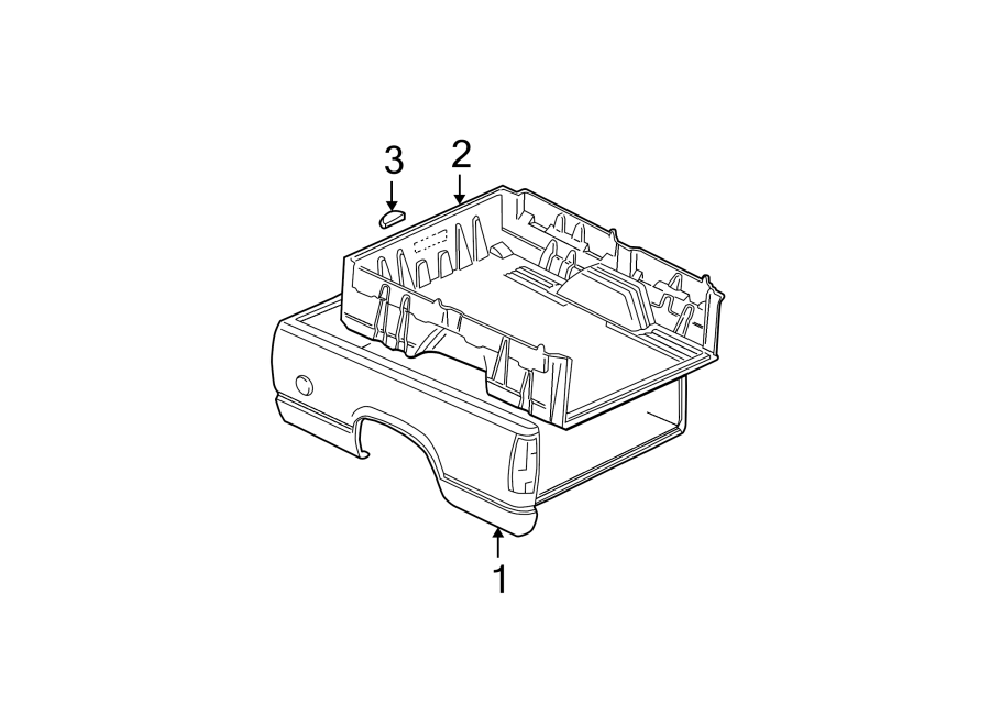 Diagram Pick up box. Box assembly. for your 1995 Chevrolet K3500  Cheyenne Extended Cab Pickup Fleetside 6.5L V8 DIESEL A/T 