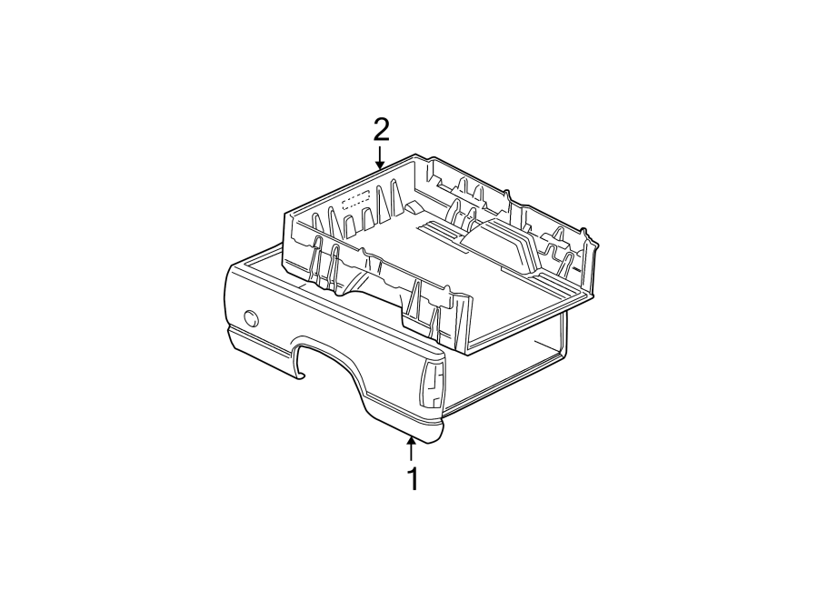 Diagram PICK UP BOX. BOX ASSEMBLY. for your 1995 Chevrolet K3500  Cheyenne Extended Cab Pickup Fleetside 6.5L V8 DIESEL A/T 