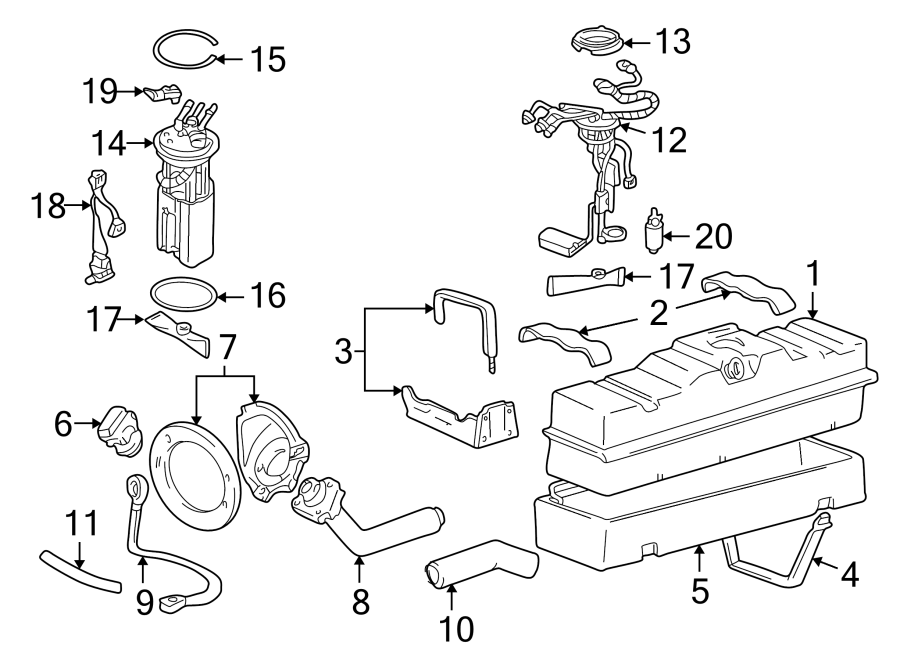 Diagram Fuel system components. for your 2022 Chevrolet Silverado   