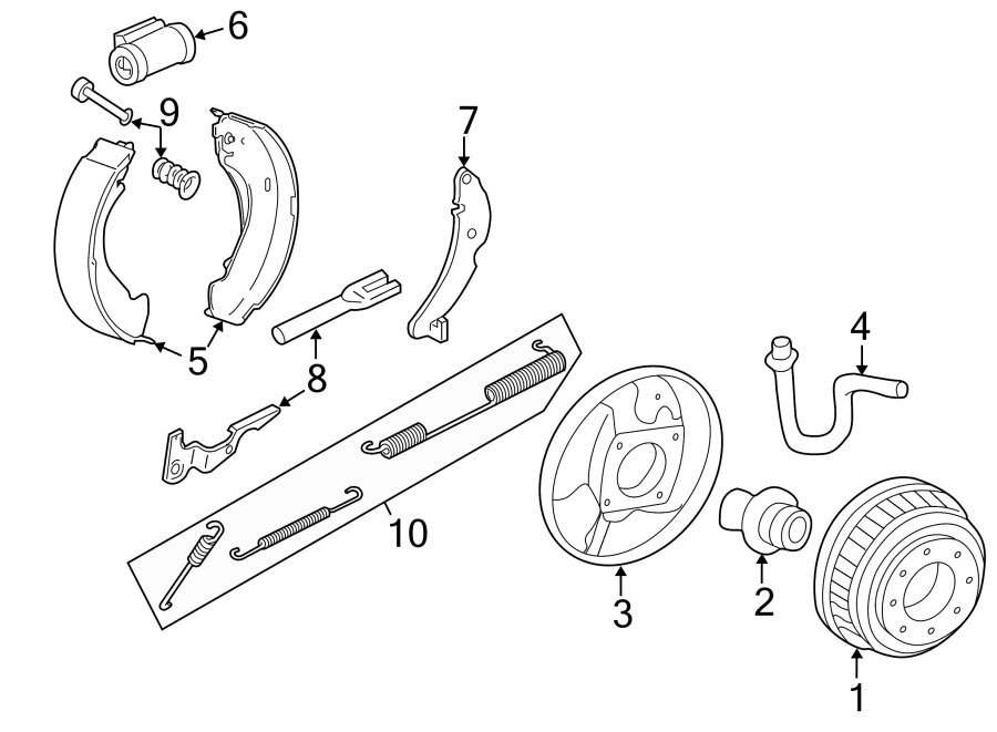 Rear suspension. Restraint systems. Brake components.