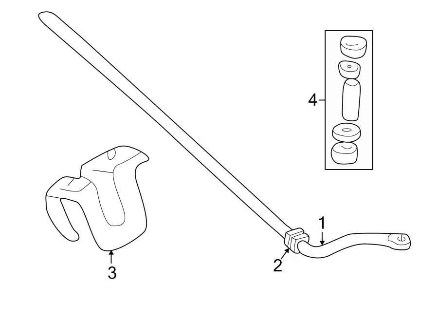 FRONT SUSPENSION. STABILIZER BAR & COMPONENTS.