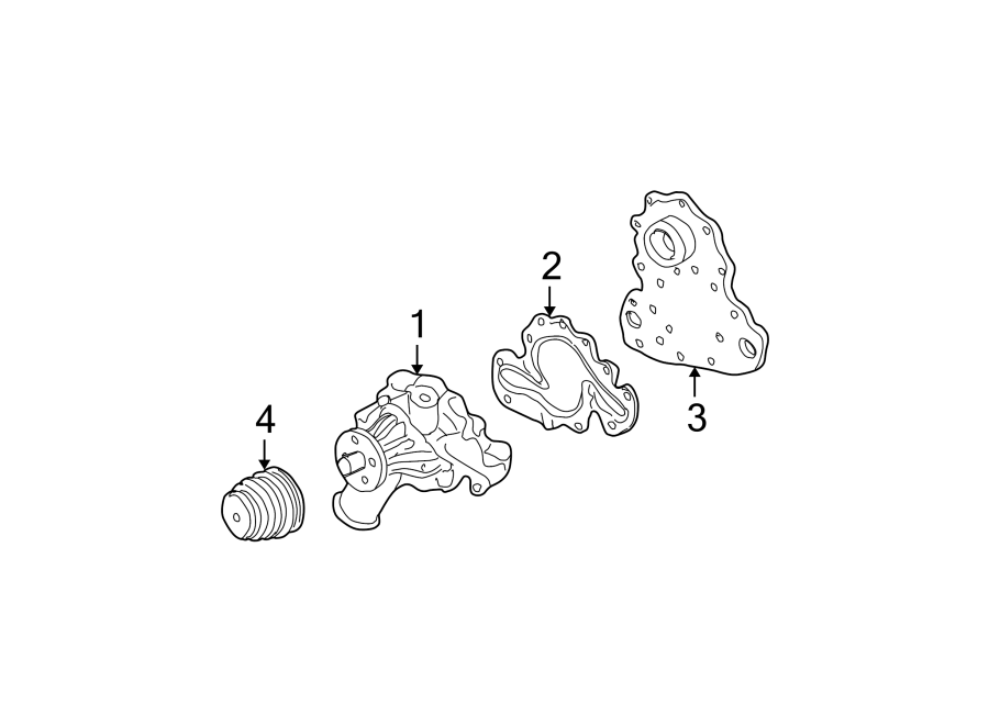 Diagram WATER PUMP. for your 1995 Chevrolet K2500  Base Standard Cab Pickup Fleetside 4.3L Chevrolet V6 A/T 