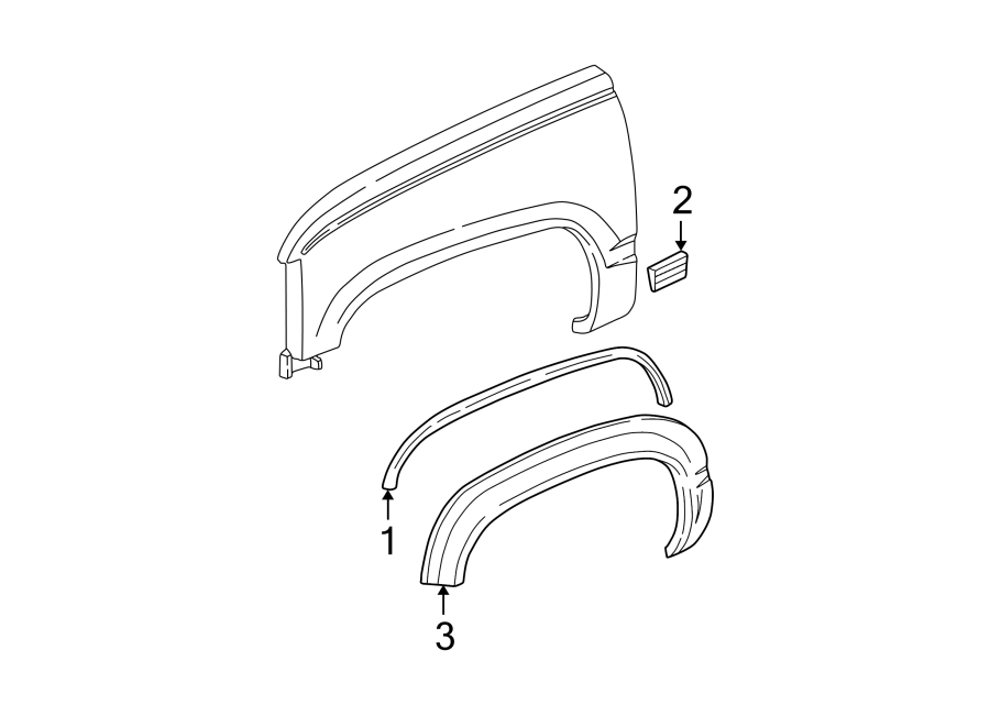 Diagram FENDER. EXTERIOR TRIM. for your Chevrolet C2500   