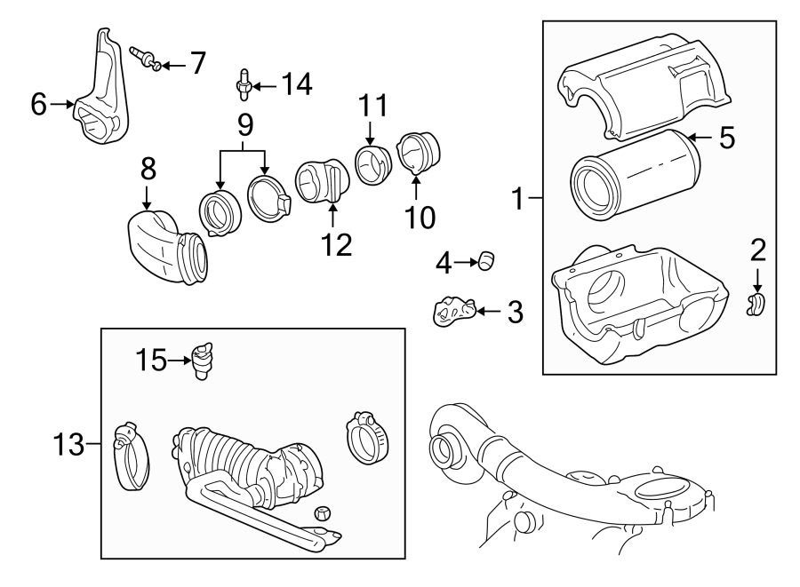 Diagram Air intake. for your 2020 Chevrolet Spark   