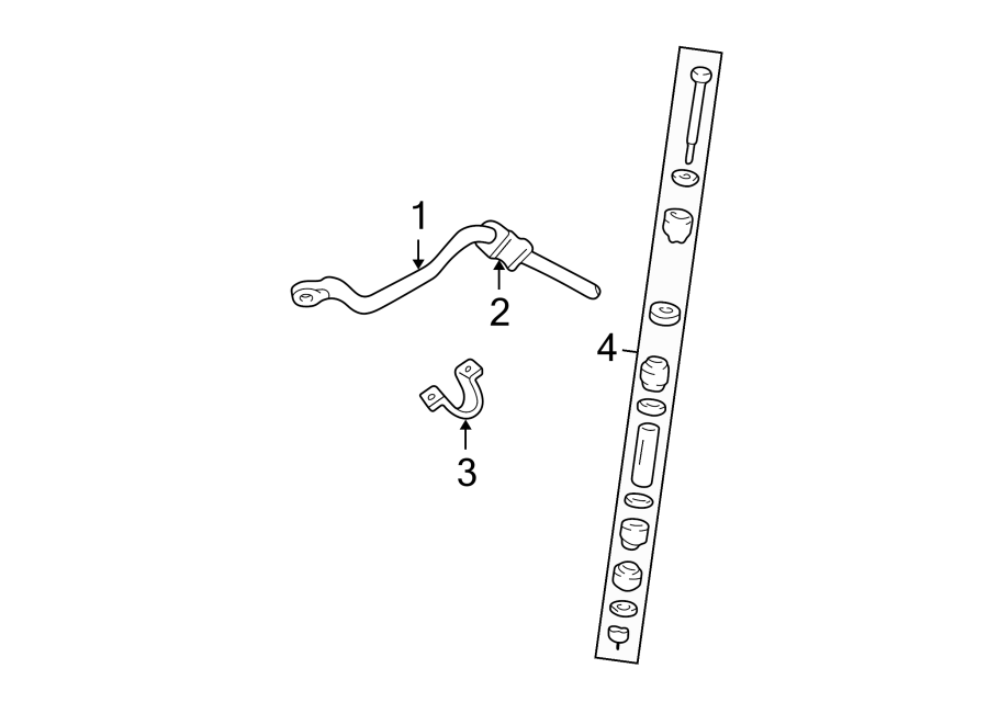 FRONT SUSPENSION. STABILIZER BAR & COMPONENTS.