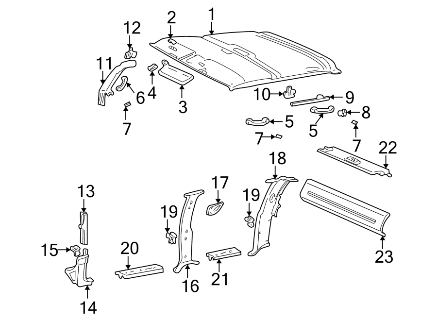 Diagram INTERIOR TRIM. for your 2005 Chevrolet Trailblazer EXT   