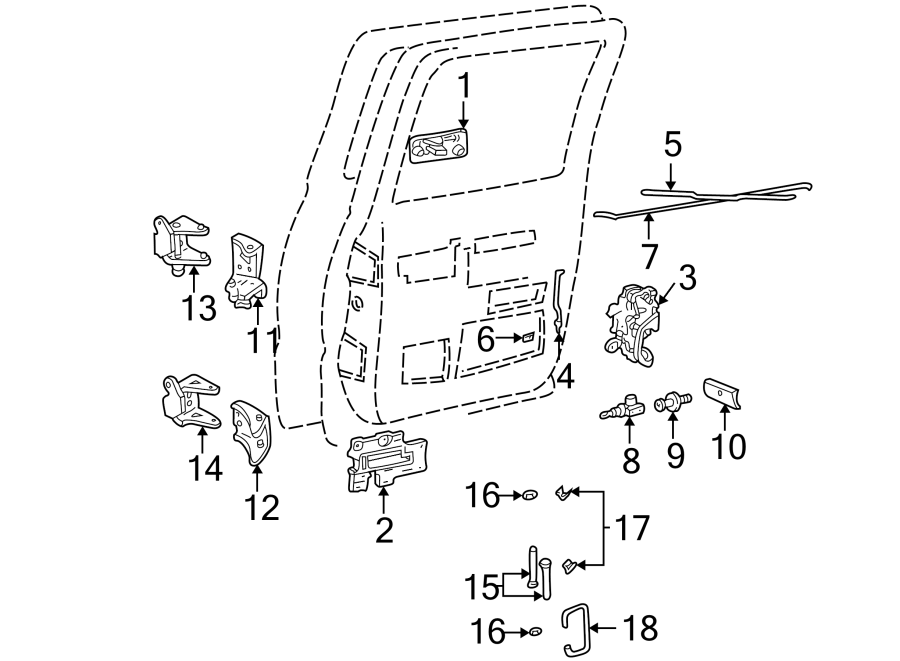 1992 suburban interior doors parts diagram