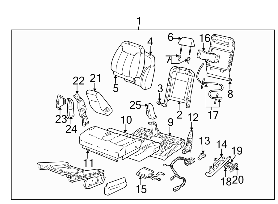 SEATS & TRACKS. FRONT SEAT COMPONENTS.