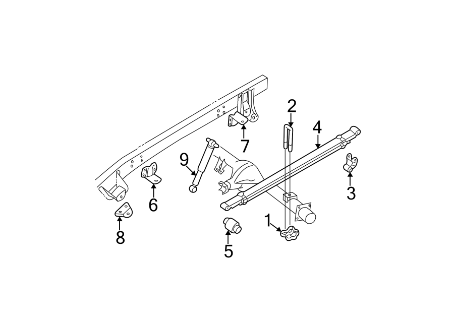 Diagram REAR SUSPENSION. SUSPENSION COMPONENTS. for your 1995 Chevrolet K1500  Base Standard Cab Pickup Stepside 6.5L V8 DIESEL M/T 