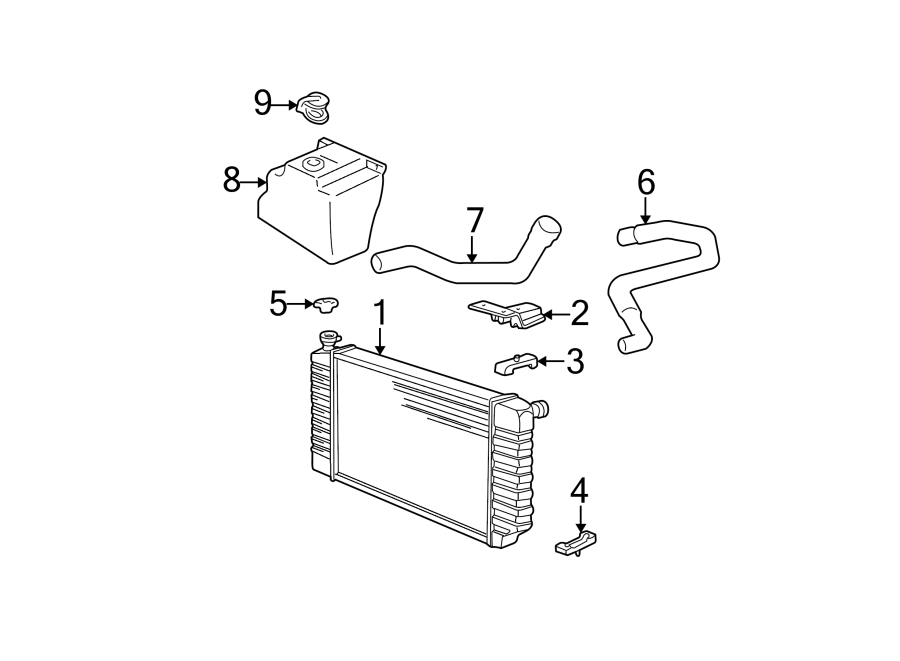 Diagram Radiator & components. for your Chevrolet C3500   