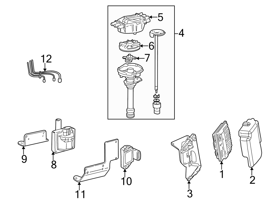 Diagram IGNITION SYSTEM. for your 2003 GMC Sonoma SL Extended Cab Pickup Stepside 2.2L Vortec A/T 4WD 