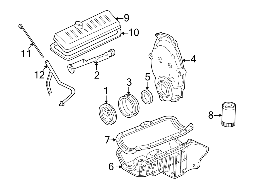 Diagram ENGINE PARTS. for your Chevrolet