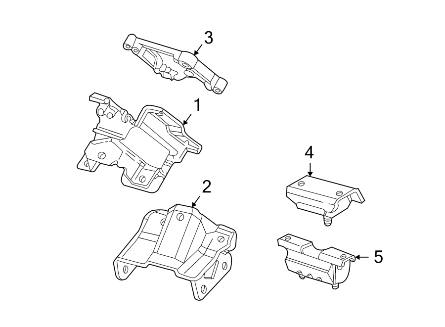 Diagram ENGINE & TRANS MOUNTING. for your 2005 Chevrolet Silverado 1500 LS Crew Cab Pickup Fleetside 4.3L Vortec V6 A/T RWD 