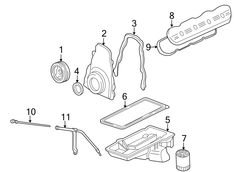 Diagram Engine parts. for your 2005 Chevrolet Silverado 2500 HD Base Extended Cab Pickup 6.0L Vortec V8 CNG A/T RWD 